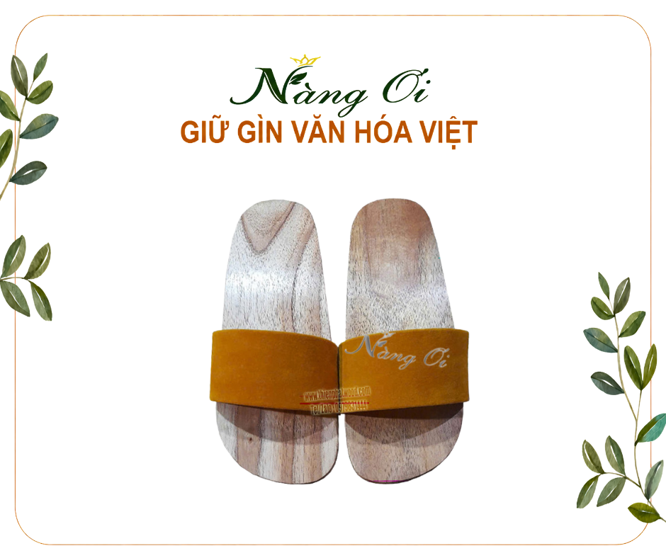 guốc gỗ đế bằng